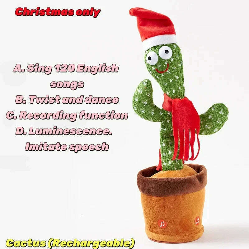 KIMLUD, New Dancing Cactus Toys Repeat Talking Songs Wriggle Dancing Sing Toy Talk Plushie Stuffed Toys for Baby Adult Christmas Gifts, KIMLUD Womens Clothes