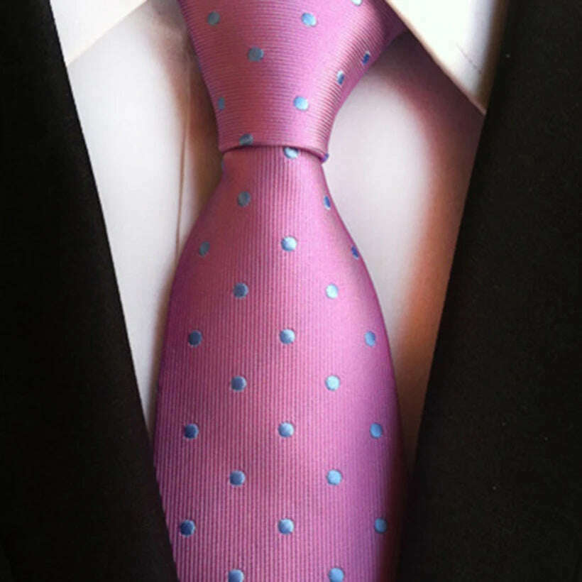 KIMLUD, New Design Fashion Necktie Orange White Blue Polka Dot Ties for Man Business Wedding Formal NeckTie 8cm Silk Dress Gift Gravata, KIMLUD Womens Clothes