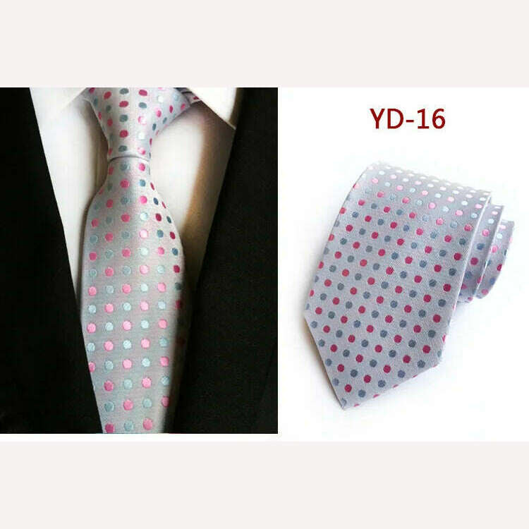 New Design Fashion Necktie Orange White Blue Polka Dot Ties for Man Business Wedding Formal NeckTie 8cm Silk Dress Gift Gravata - KIMLUD