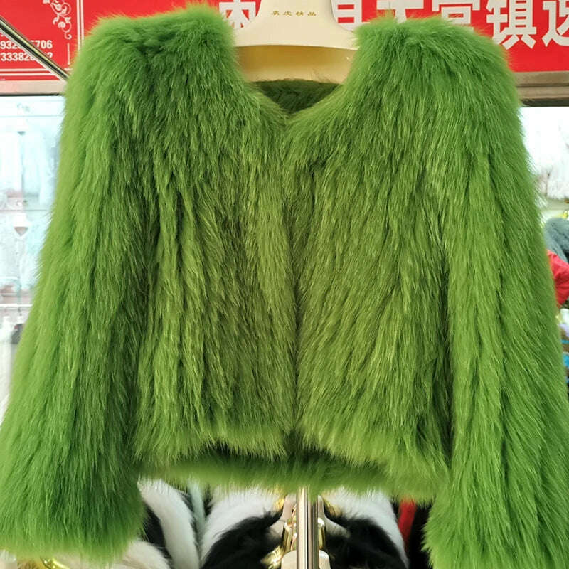 KIMLUD, New  Double sided woven 100% fox fur coat, length 110cm hooded coat, Real fur coat women's imported white bear warm clothing, as picture 12 / One Size, KIMLUD APPAREL - Womens Clothes