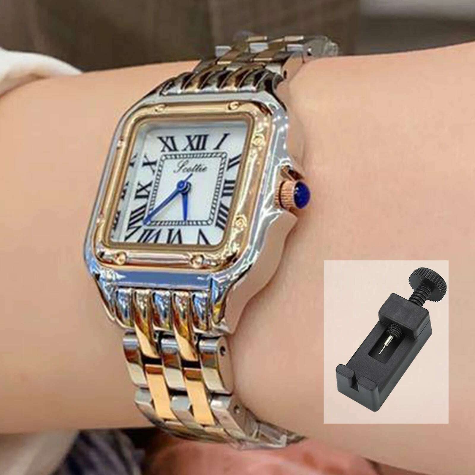 KIMLUD, New Fashion Elegant Girls Ladies Steel Waterproof Watch Waterproof new women's watch quartz, KIMLUD Womens Clothes