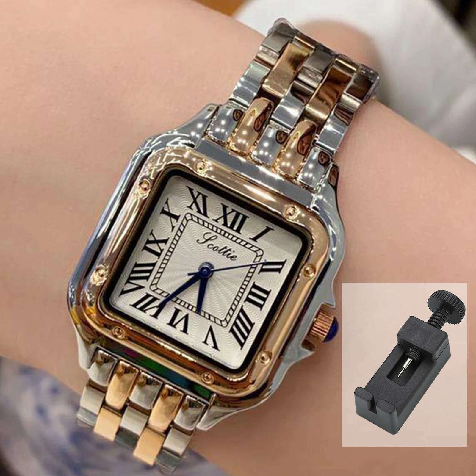 KIMLUD, New Fashion Elegant Girls Ladies Steel Waterproof Watch Waterproof new women's watch quartz, Medium rose gold / CHINA / No, KIMLUD Womens Clothes