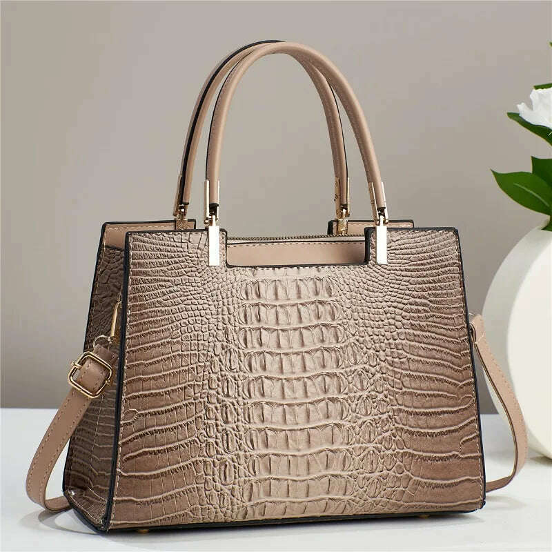 KIMLUD, New Fashion Embossed Women's Handbag Large Capacity Versatile Style Women's Bag Work Travel Gift Women's Shoulder Crossbody Bag, KIMLUD Womens Clothes