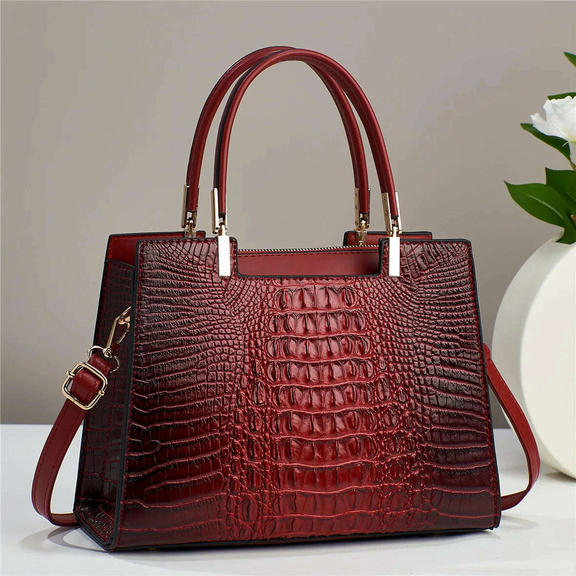 KIMLUD, New Fashion Embossed Women's Handbag Large Capacity Versatile Style Women's Bag Work Travel Gift Women's Shoulder Crossbody Bag, photo color / 30x12x22cm, KIMLUD Womens Clothes