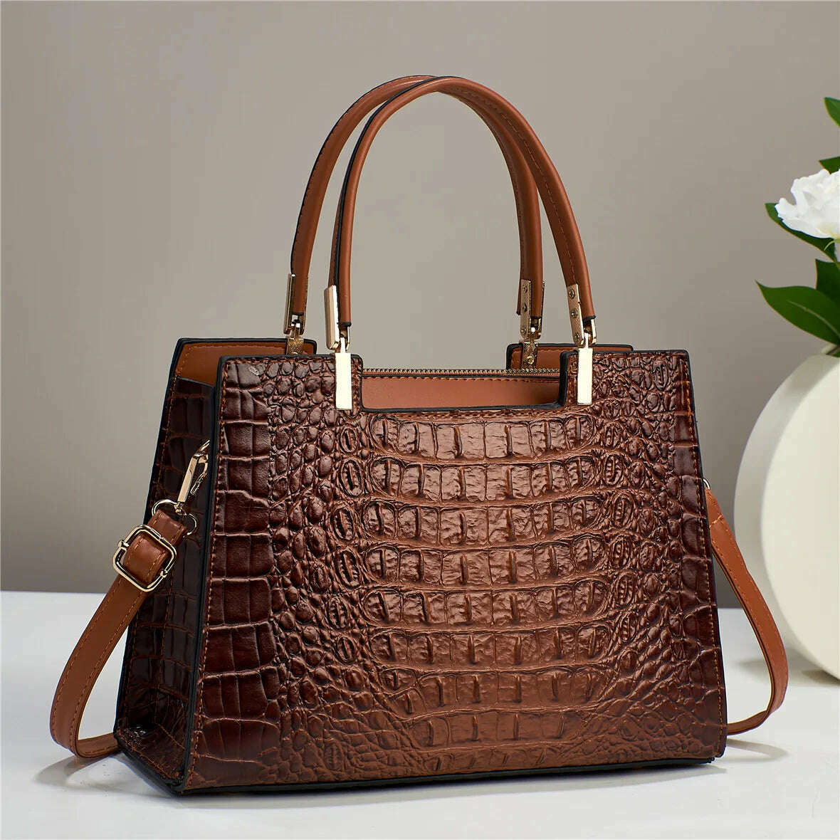 KIMLUD, New Fashion Embossed Women's Handbag Large Capacity Versatile Style Women's Bag Work Travel Gift Women's Shoulder Crossbody Bag, photo color 1 / 30x12x22cm, KIMLUD APPAREL - Womens Clothes