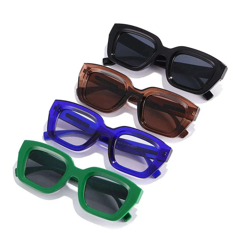 KIMLUD, New Fashion Green Square Sunglasses For Women Men Brand Quality Retro Sun Glasses Trending Shades UV400 Eyeglasses Wholesale, KIMLUD Womens Clothes