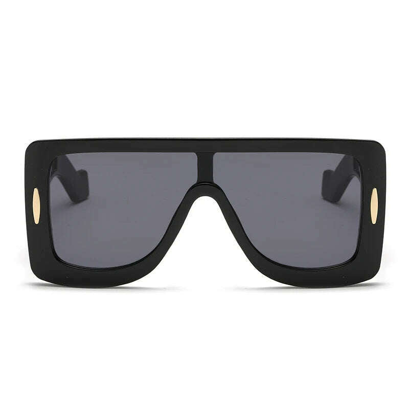 KIMLUD, New Fashion Large Frame Integrated Colorful Square Sun Glasses with Future Technology Sense Outdoor Fashion Sunglasses Female, KIMLUD Women's Clothes