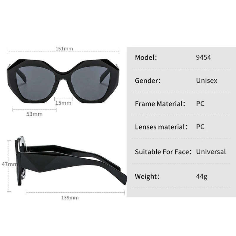 New Fashion Square Sunglasses Woman Vintage Shades Brand Design Vintage Polygon Sun glasses Female Tourism Glasses Lady Oculos - KIMLUD