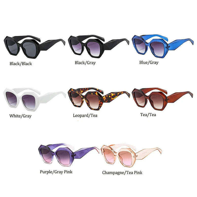 New Fashion Square Sunglasses Woman Vintage Shades Brand Design Vintage Polygon Sun glasses Female Tourism Glasses Lady Oculos - KIMLUD