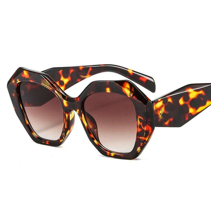 New Fashion Square Sunglasses Woman Vintage Shades Brand Design Vintage Polygon Sun glasses Female Tourism Glasses Lady Oculos - KIMLUD