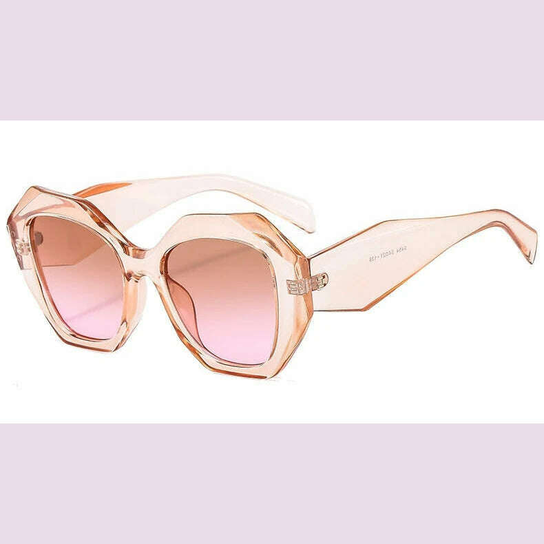 New Fashion Square Sunglasses Woman Vintage Shades Brand Design Vintage Polygon Sun glasses Female Tourism Glasses Lady Oculos - KIMLUD