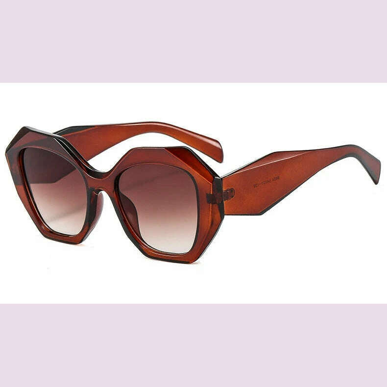 New Fashion Square Sunglasses Woman Vintage Shades Brand Design Vintage Polygon Sun glasses Female Tourism Glasses Lady Oculos - KIMLUD
