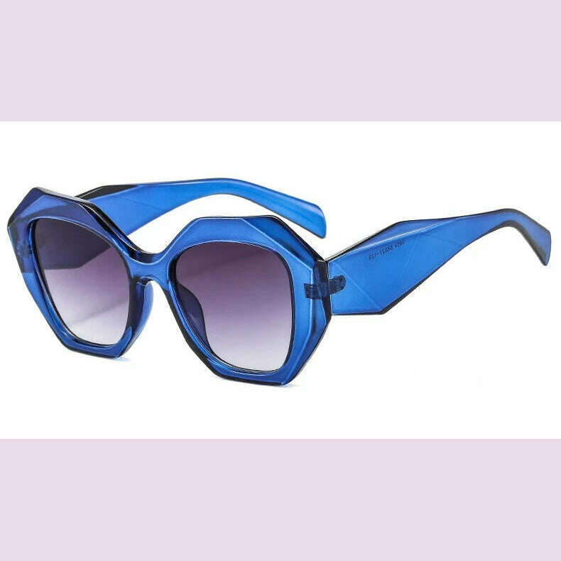 New Fashion Square Sunglasses Woman Vintage Shades Brand Design Vintage Polygon Sun glasses Female Tourism Glasses Lady Oculos - KIMLUD