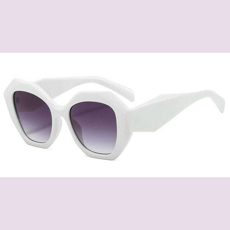 New Fashion Square Sunglasses Woman Vintage Shades Brand Design Vintage Polygon Sun glasses Female Tourism Glasses Lady Oculos - KIMLUD