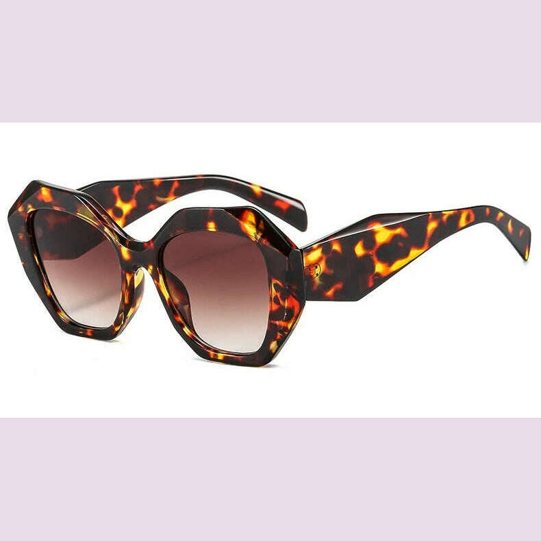 New Fashion Square Sunglasses Woman Vintage Shades Brand Design Vintage Polygon Sun glasses Female Tourism Glasses Lady Oculos - KIMLUD