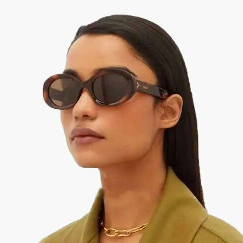 New Fashion Summer Vintage Small Square Frame Oval Sunglasses Women Retro Punk Rectangle Sun Glasses Eyewear Shades - KIMLUD