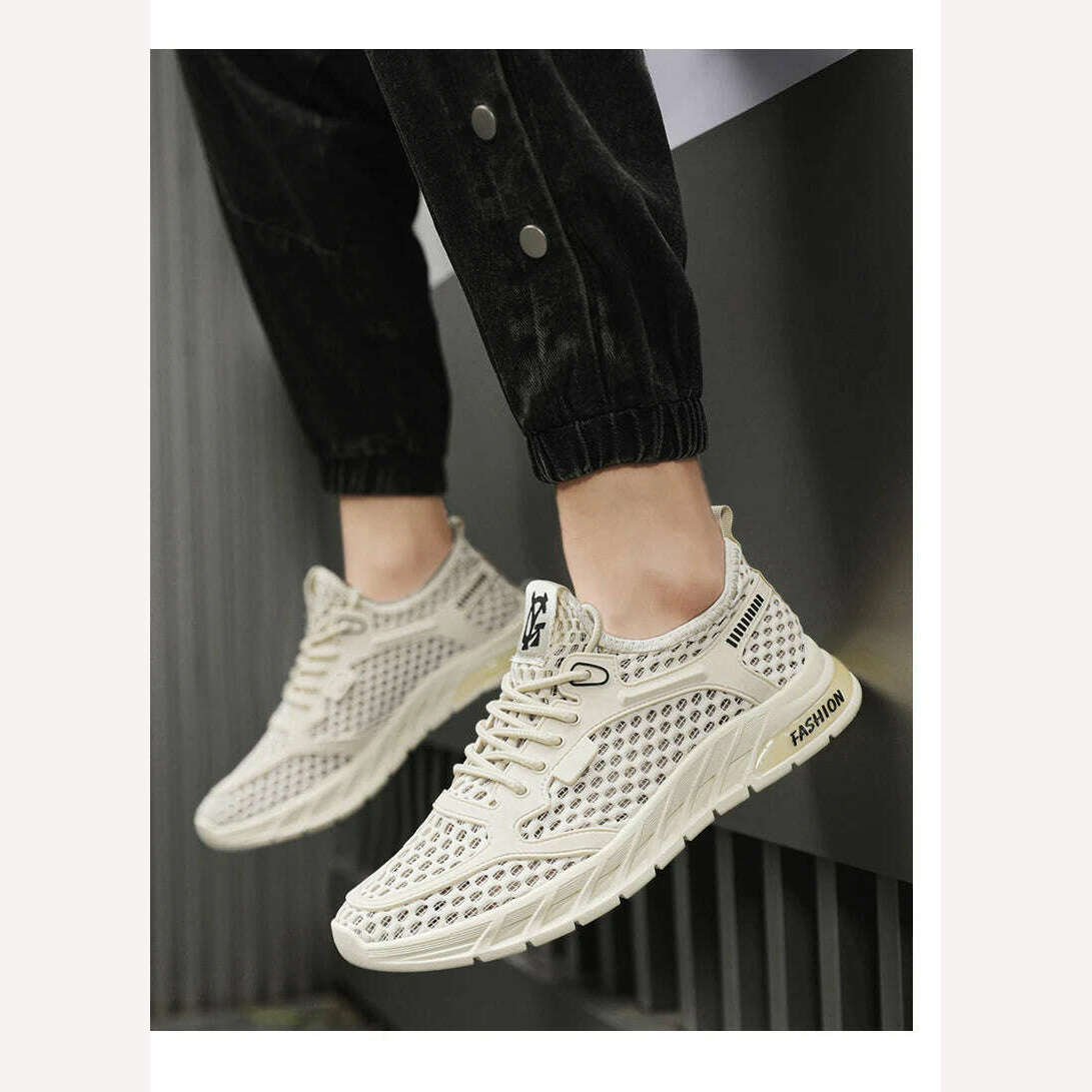 New Fashionable Men's Delicate Comfortable Flexible Breathable Anti Slip Wear-resistant Mesh Casual Sports Shoes Sneakers - KIMLUD