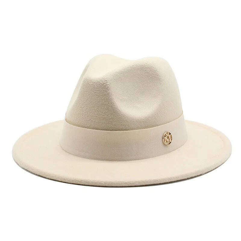 KIMLUD, New Fedora Hat For Women Winter Elegant Fashion Formal Wedding Decorate Church Cap Panama Party Jazz Hat chapeau femme, KIMLUD Womens Clothes