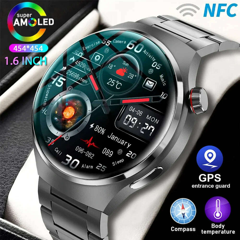 KIMLUD, NEW For HUAWEI GT4 Pro GPS NFC SmartWatch Men 454*454 AMOLED Screen Heart rate Bluetooth Call IP68 Waterproof Man Smartwatch2024, KIMLUD Womens Clothes