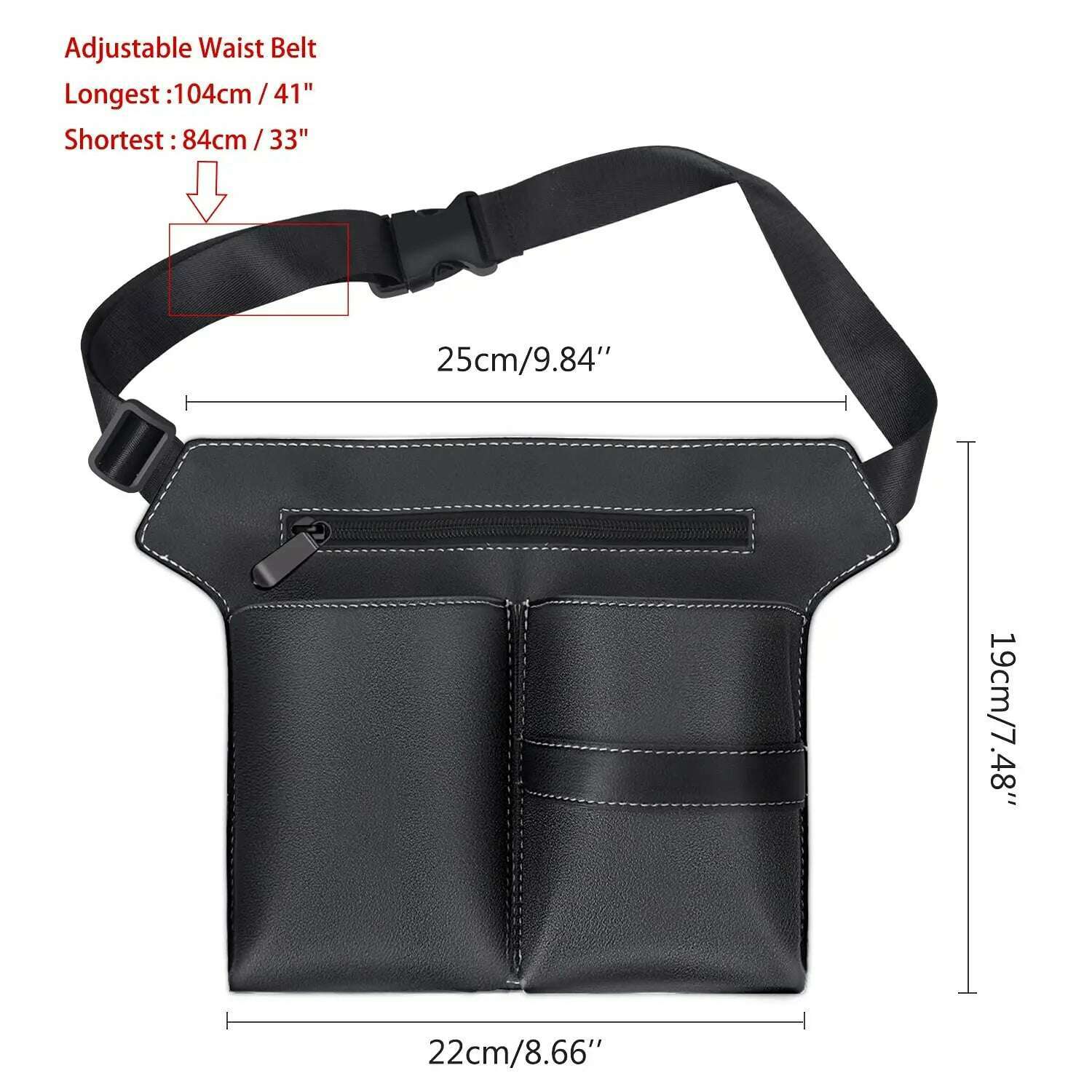 KIMLUD, NEW Hair Scissor Bag Clips Comb Case Hairdressing Barber Holster Bags Holder Tool Salon Waist Pack Belt PU Leather Bag, without logo, KIMLUD Women's Clothes