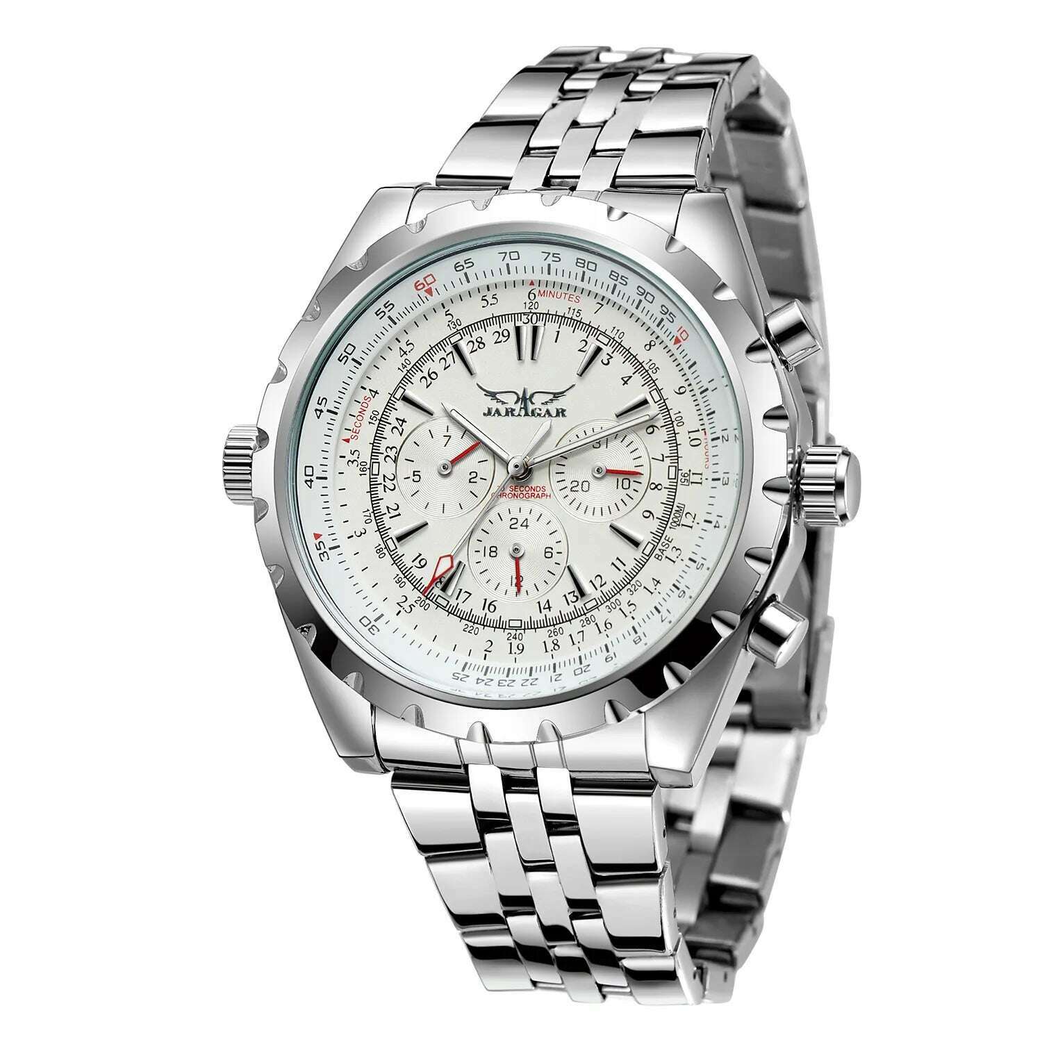 KIMLUD, New Jaragar Blue Glass Design Automatic Watch For Men Stainless Steel Date Clock Luminous Business Mechanical Wristwatch, KIMLUD Women's Clothes