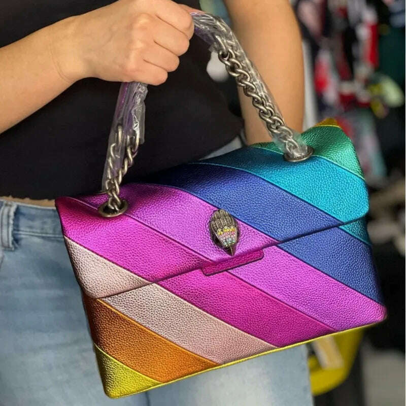 KIMLUD, New Kurt Rainbow Bag Medium Size Chain Bag London Luxury Design Women Bags One-shoulder Crossbody Messenger Handbag, KIMLUD Women's Clothes