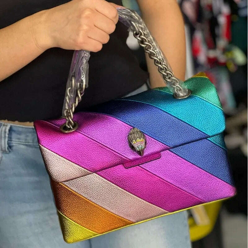 KIMLUD, New Kurt Rainbow Bag Medium Size Chain Bag London Luxury Design Women Bags One-shoulder Crossbody Messenger Handbag, KIMLUD Womens Clothes