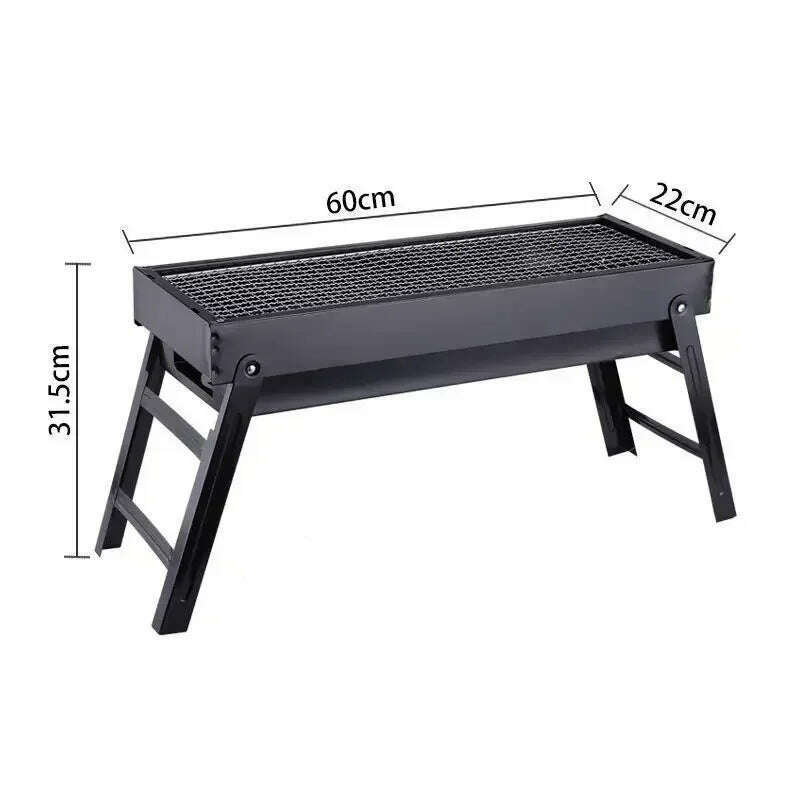 New Large BBQ Barbecue Grill Folding Portable Charcoal Outdoor Camping Picnic Burner Foldable Charcoal Camping Barbecue Oven - KIMLUD