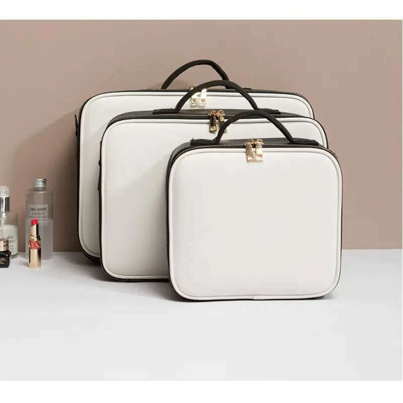 New Large Capacity Make Up Case Professional Cosmetic Bag PU Leather Beauty Makeup Necessary Waterproof Make Up Bag - KIMLUD