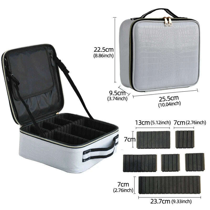 New Large Capacity Make Up Case Professional Cosmetic Bag PU Leather Beauty Makeup Necessary Waterproof Make Up Bag - KIMLUD