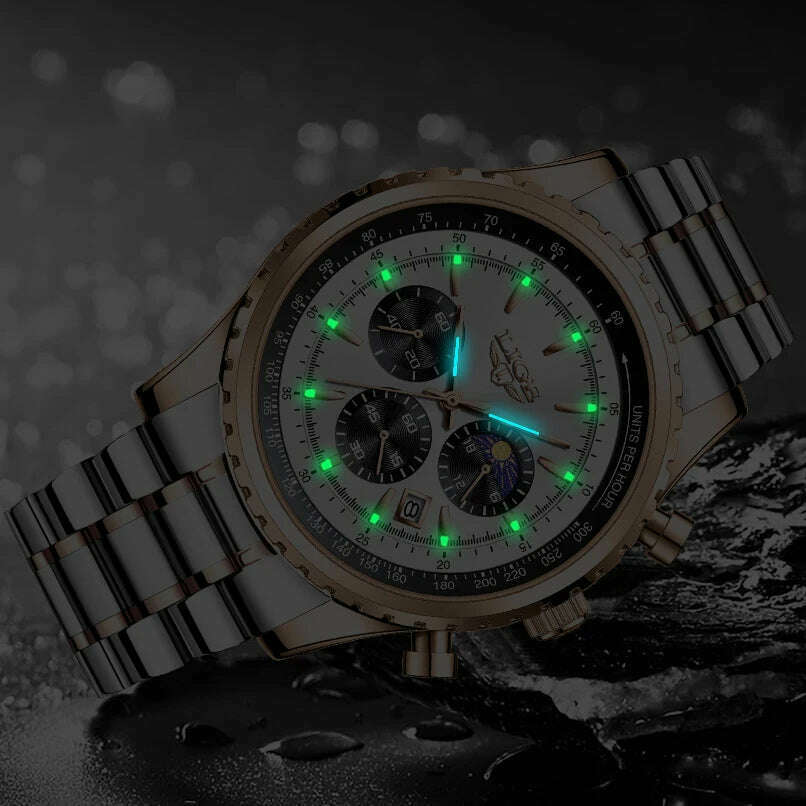 KIMLUD, New LIGE Fashion Men Watch Stainless Steel Top Brand Luxury Sport Chronograph Quartz Wrist Watches for Men Relogio Masculino+Box, KIMLUD Womens Clothes