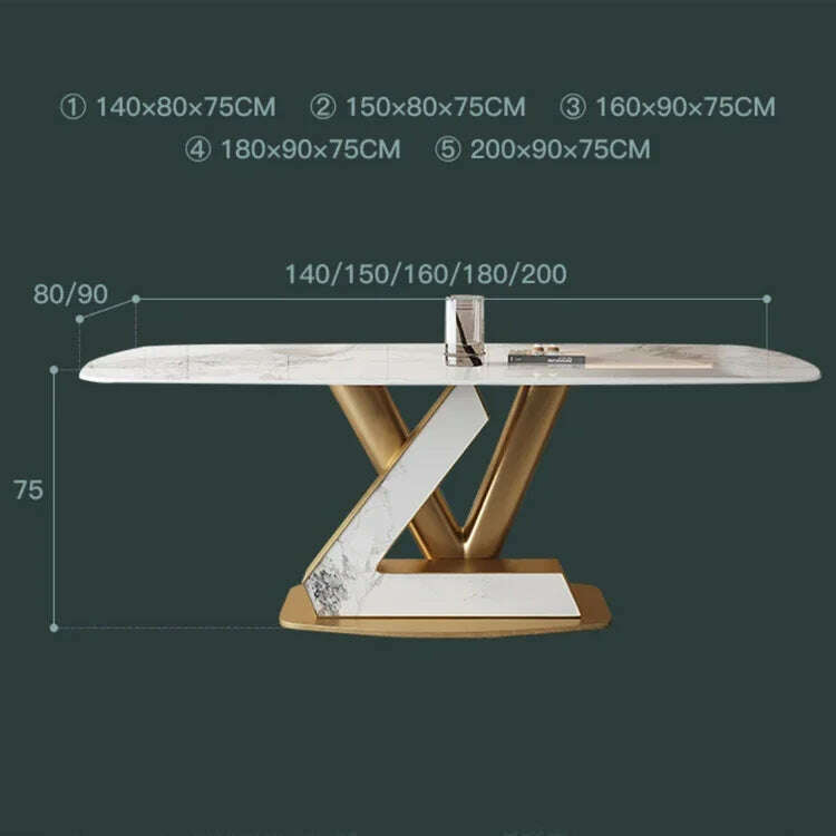 KIMLUD, New Luxury Dining Room Table Modern Stainless Steel Frame Marble Top Restaurant Dinning Table and Chairs, 140 cm, KIMLUD APPAREL - Womens Clothes