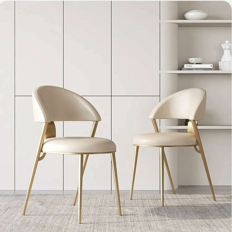 KIMLUD, New Luxury Dining Room Table Modern Stainless Steel Frame Marble Top Restaurant Dinning Table and Chairs, Chair, KIMLUD APPAREL - Womens Clothes