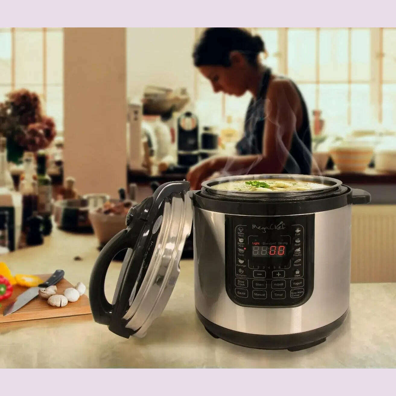 KIMLUD, NEW MCPR120A 8 Quart Digital Pressure Cooker with 13 Pre-set Multi Function Features, Stainless Steel, KIMLUD Womens Clothes