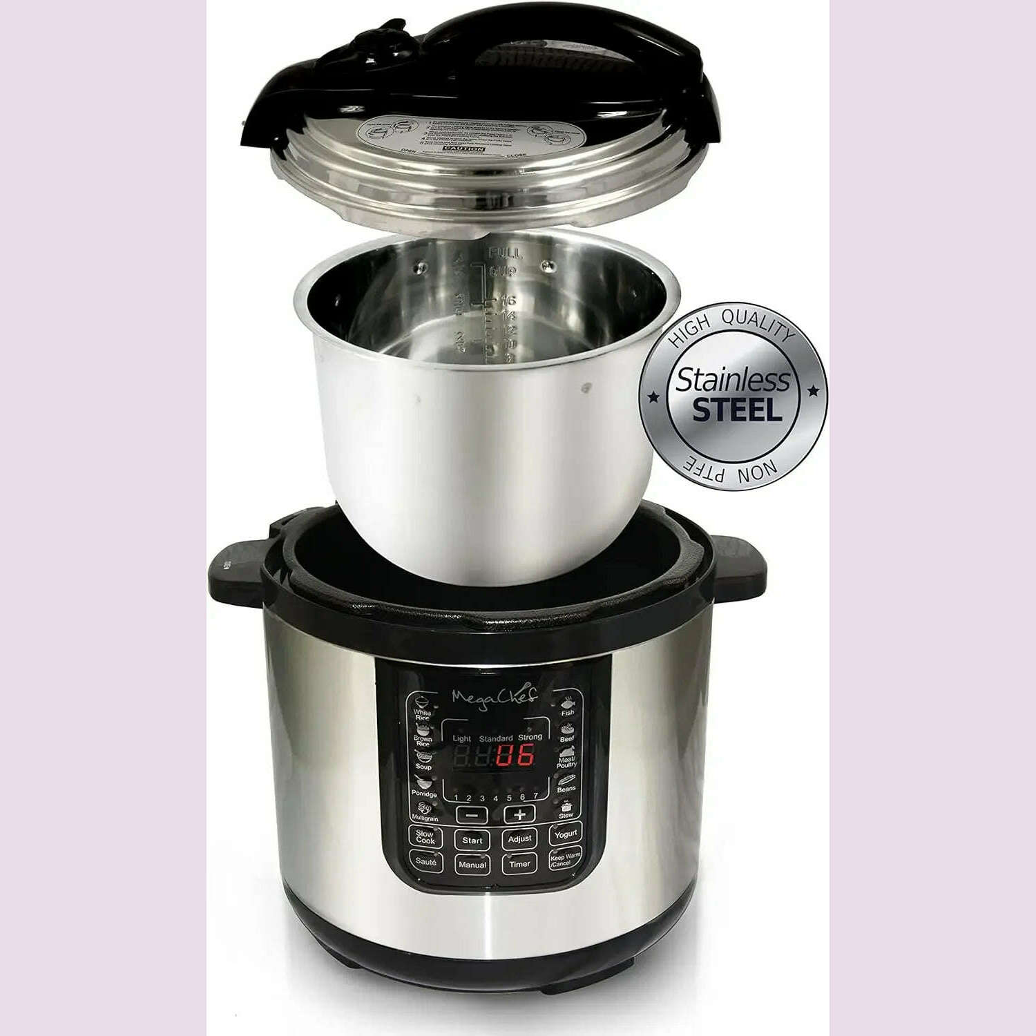 KIMLUD, NEW MCPR120A 8 Quart Digital Pressure Cooker with 13 Pre-set Multi Function Features, Stainless Steel, KIMLUD Womens Clothes
