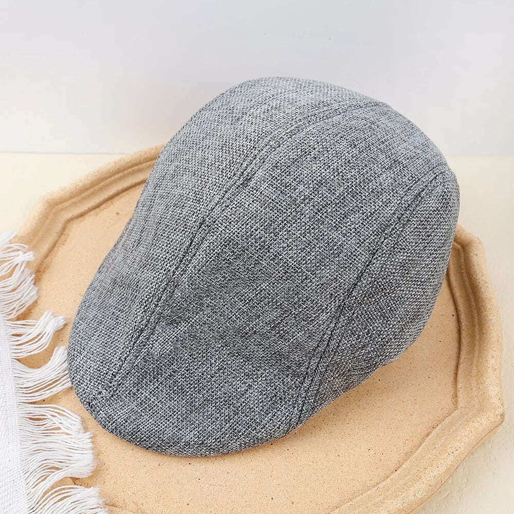 KIMLUD, New Men Berets Spring Autumn Winter British Style Newsboy Beret Hat Retro England Hats Male Hats Peaked Painter Caps for Dad, grey, KIMLUD Womens Clothes