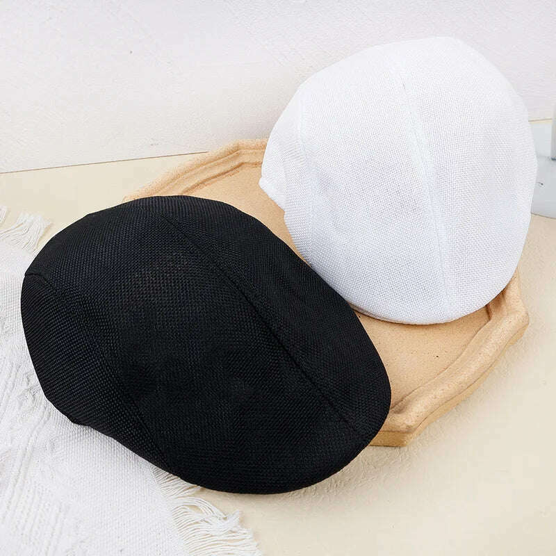 KIMLUD, New Men Berets Spring Autumn Winter British Style Newsboy Beret Hat Retro England Hats Male Hats Peaked Painter Caps for Dad, KIMLUD Womens Clothes