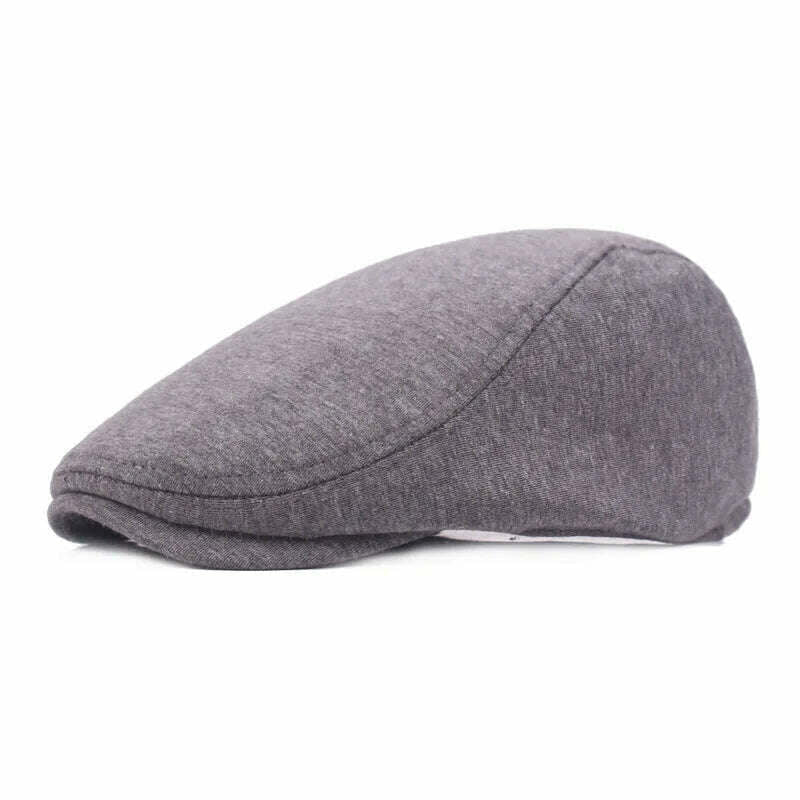 KIMLUD, New Men Berets Spring Autumn Winter British Style Newsboy Beret Hat Retro England Hats Male Hats Peaked Painter Caps for Dad, Gray, KIMLUD Womens Clothes