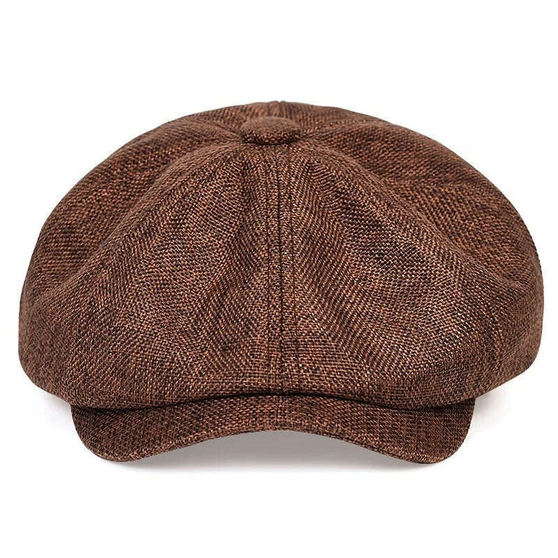 New Men Casual Newsboy Hat Spring Summer thin retro beret Hat wild casual Hats unisex octagonal Cap Fashion Hip Hop Caps gorras - KIMLUD