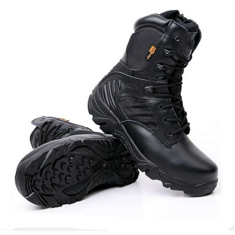 KIMLUD, New Men&#39;s Military Boots Special Forces Tactical Desert Combat Boots Lace-up Army Boots Winter Ankle Boots Men Plus Size 39-47, black / 6, KIMLUD Womens Clothes