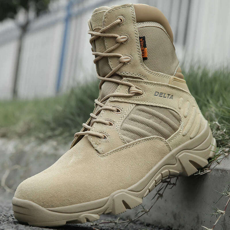 KIMLUD, New Men&#39;s Military Boots Special Forces Tactical Desert Combat Boots Lace-up Army Boots Winter Ankle Boots Men Plus Size 39-47, KIMLUD Womens Clothes