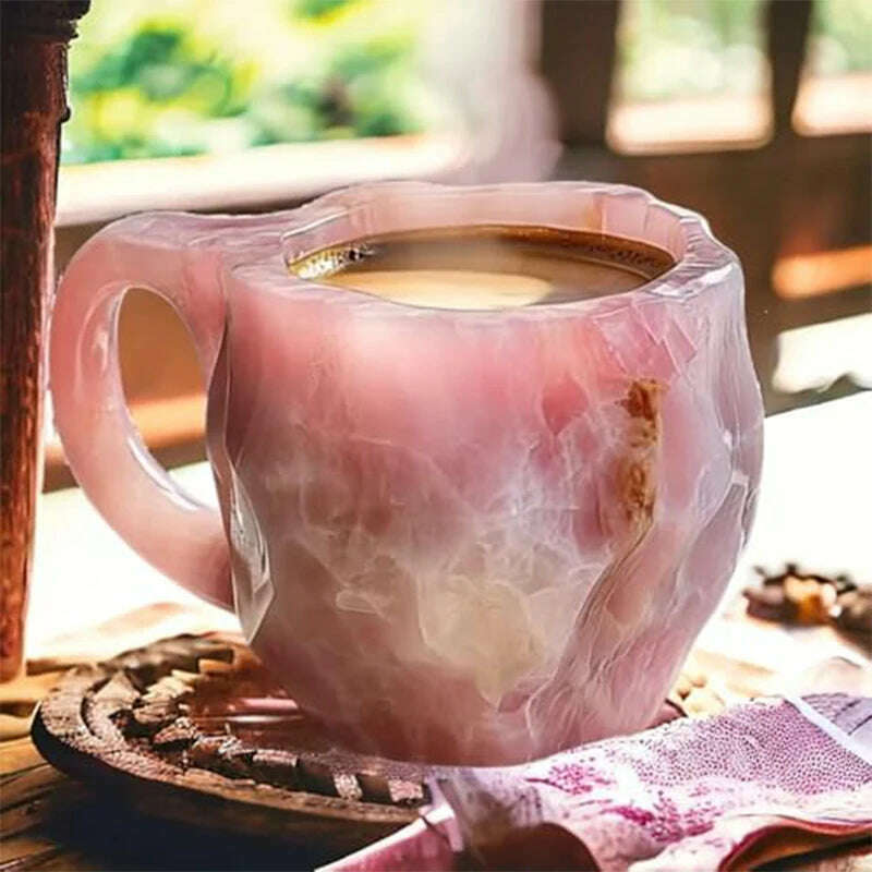 KIMLUD, New Mineral Crystal Coffee Mugs Elegant Luxury Mineral Large Capacity Drinkware Tea Cup Ware Resin Gift Household Necessities, KIMLUD Womens Clothes