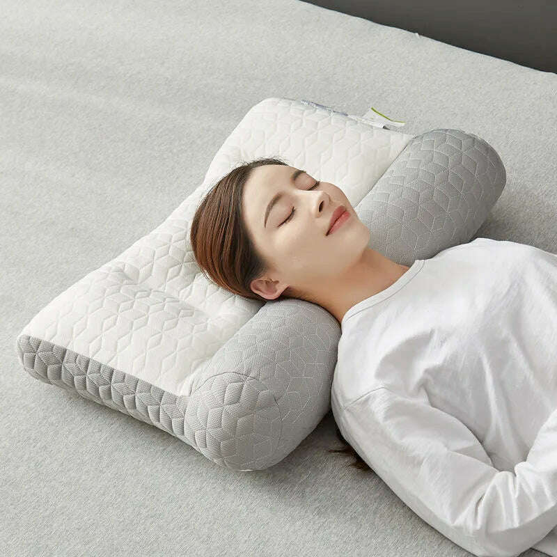 KIMLUD, New Orthopedic Reverse Traction Pillow Protects Cervical Spine and Helps Sleep Single Neck Pillow Machine Washable 48X74cm, KIMLUD Womens Clothes