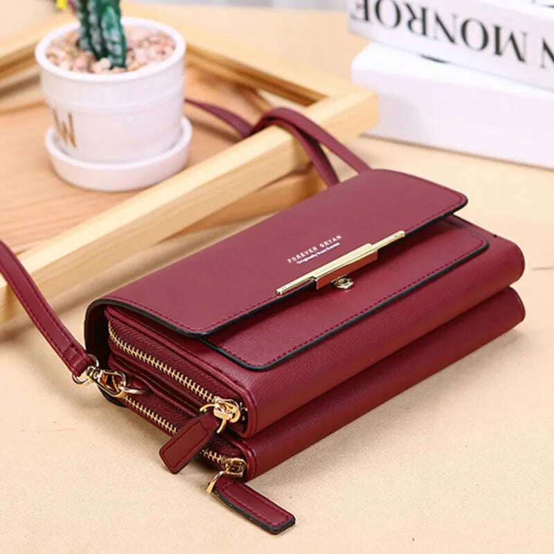 KIMLUD, New Pu Leather Women Handbags Female Multifunctional Large Capacity Shoulder Bags Fashion Crossbody Bags For Ladies Phone Purse, KIMLUD Womens Clothes