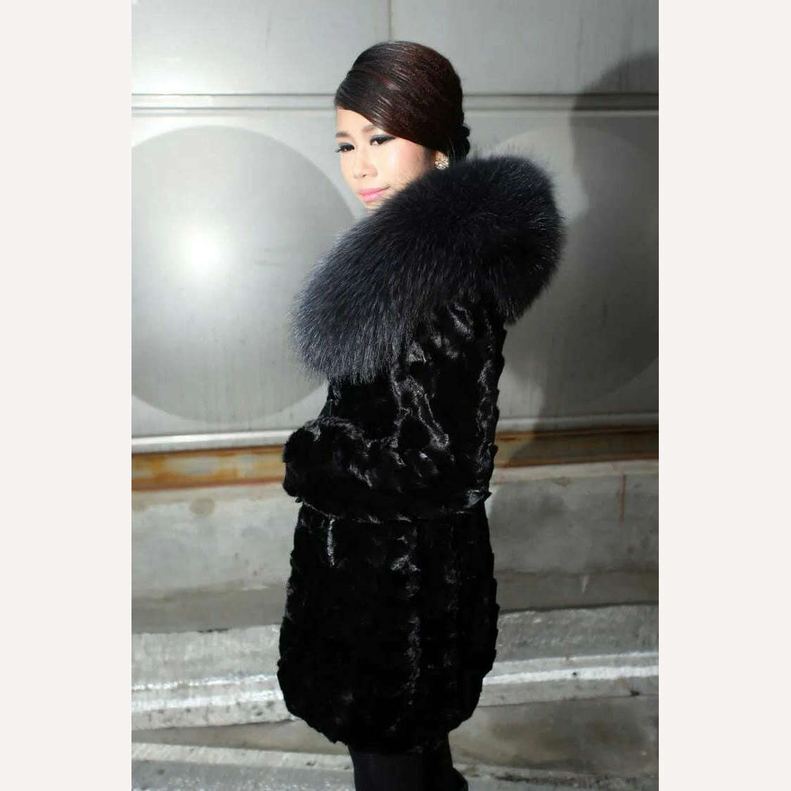 KIMLUD, New real natural genuine Mink Fur coat with big big raccoon fur Collar Women super-luxury fashion  jacket Winter custom any Size, KIMLUD Womens Clothes