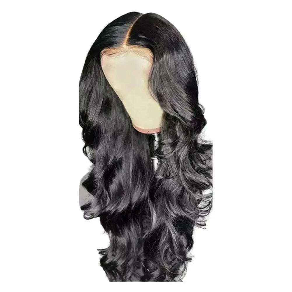 KIMLUD, New selling wig female long curly hair big wave synthetic high temperature silk mechanism wig set, Black, KIMLUD Womens Clothes