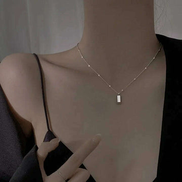 KIMLUD, New Simple Small Golden Nugget Metal Texture Pendant Necklace for Women Fashionable Daily Accessory Party Jewelry Birthday Gifts, KIMLUD Womens Clothes