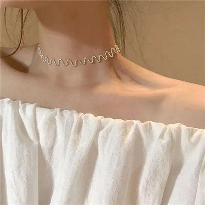 KIMLUD, New Simple Small Golden Nugget Metal Texture Pendant Necklace for Women Fashionable Daily Accessory Party Jewelry Birthday Gifts, KIMLUD Womens Clothes