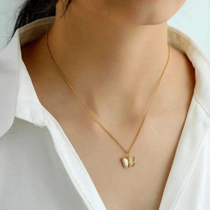KIMLUD, New Simple Small Golden Nugget Metal Texture Pendant Necklace for Women Fashionable Daily Accessory Party Jewelry Birthday Gifts, KIMLUD Womens Clothes