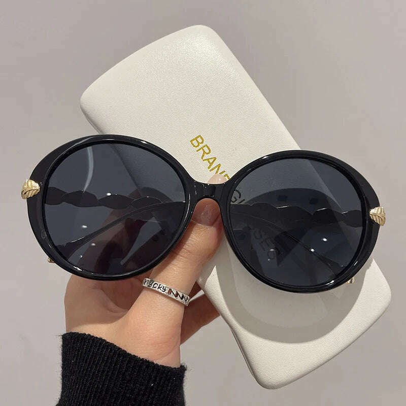 New Vintage Round Frame Sunglasses Gradient Colorful Trendy Fashion Women Female Eyewear Brand Designer Shades for Ladies - KIMLUD